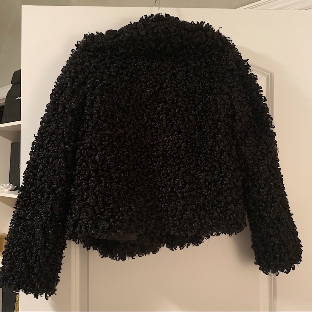 Petite Premium Teddy Faux Fur Crop Coat - Picture 2 of 2